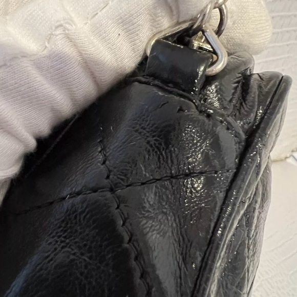 CHANEL Black Crossbody Bag with Quilted Leather and Chain Strap - Picture 16 of 16